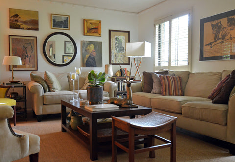 a living room with family heirlooms