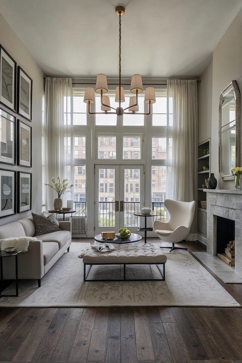 An image of a modern living room idea with an open concept layout