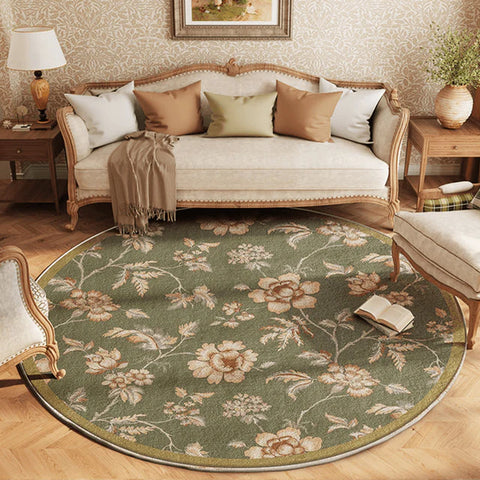 modern round floral rug