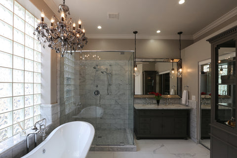 Statement Lighting in a Bathroom