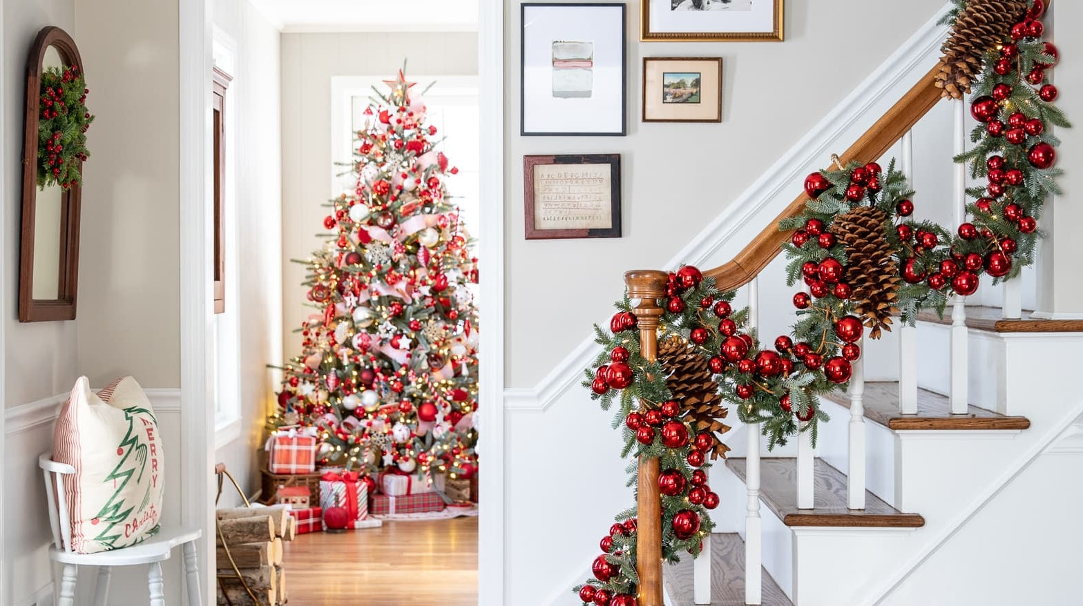 Festive Cheer in an Hallway