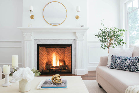 a modern fireplace