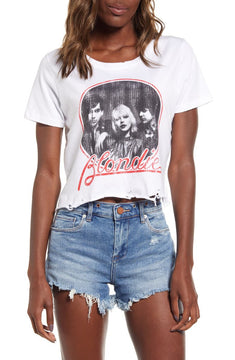 Blondie Raw Edge Crop Band Tee