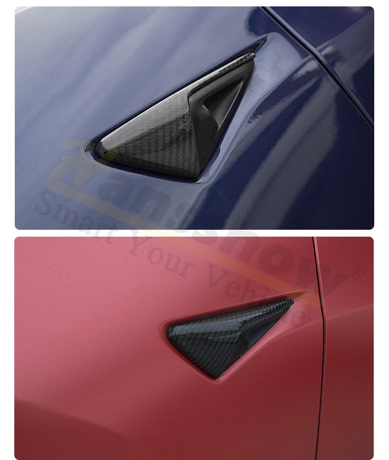 Side camera cover in carbon with full coverage for Tesla Model SX, 3 and Y