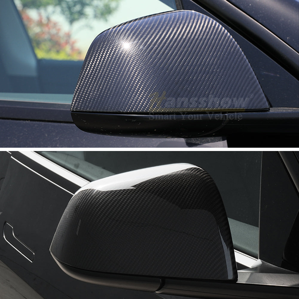 Hansshow-Modèle- 3Y -Réel -Carbon- Fibre- Rétroviseur -Miroir- Couverture-