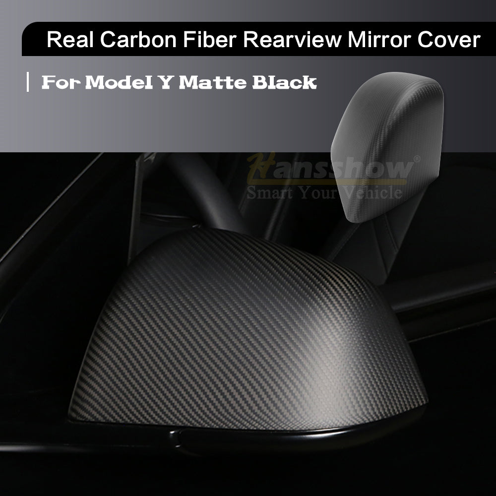 Hansshow-Modèle- 3Y -Réel -Carbon- Fibre- Rétroviseur -Miroir- Couverture-