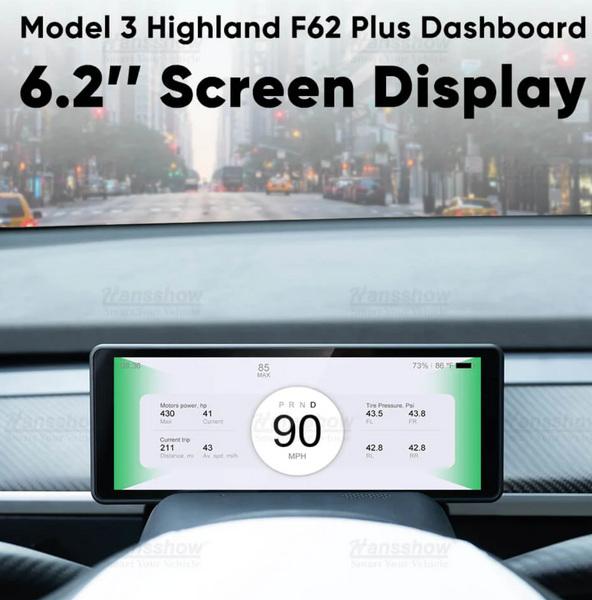 Hansshow F62 Plus Tesla Model 3 Highland 6,2-tommers Linux System