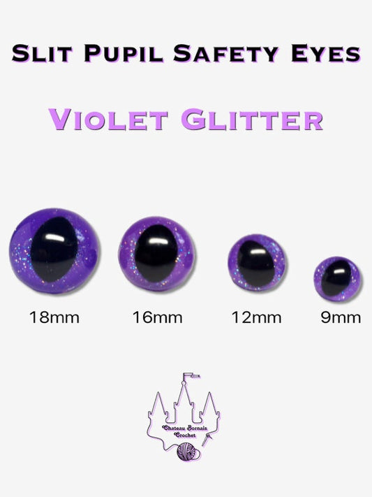 Slit Pupil Violet Glitter Safety Eyes (multiple size options) – Chateau  Bornais