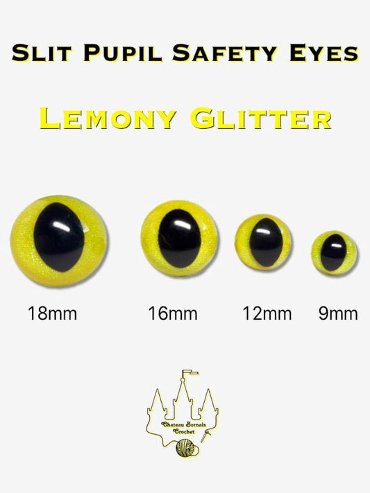 Slit Pupil Lime Green Glitter Safety Eyes (multiple size options) – Chateau  Bornais