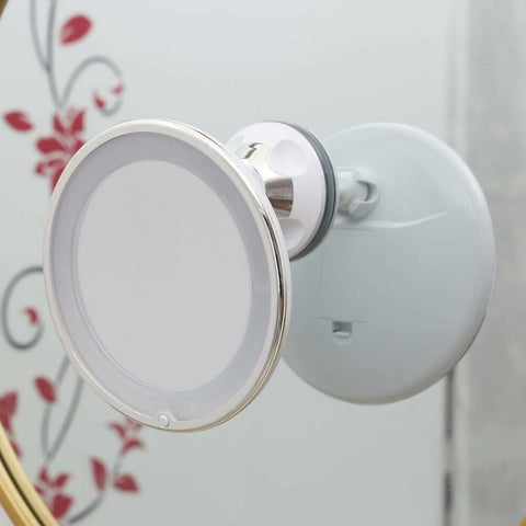 15x magnifying mirror with lights suction to wall