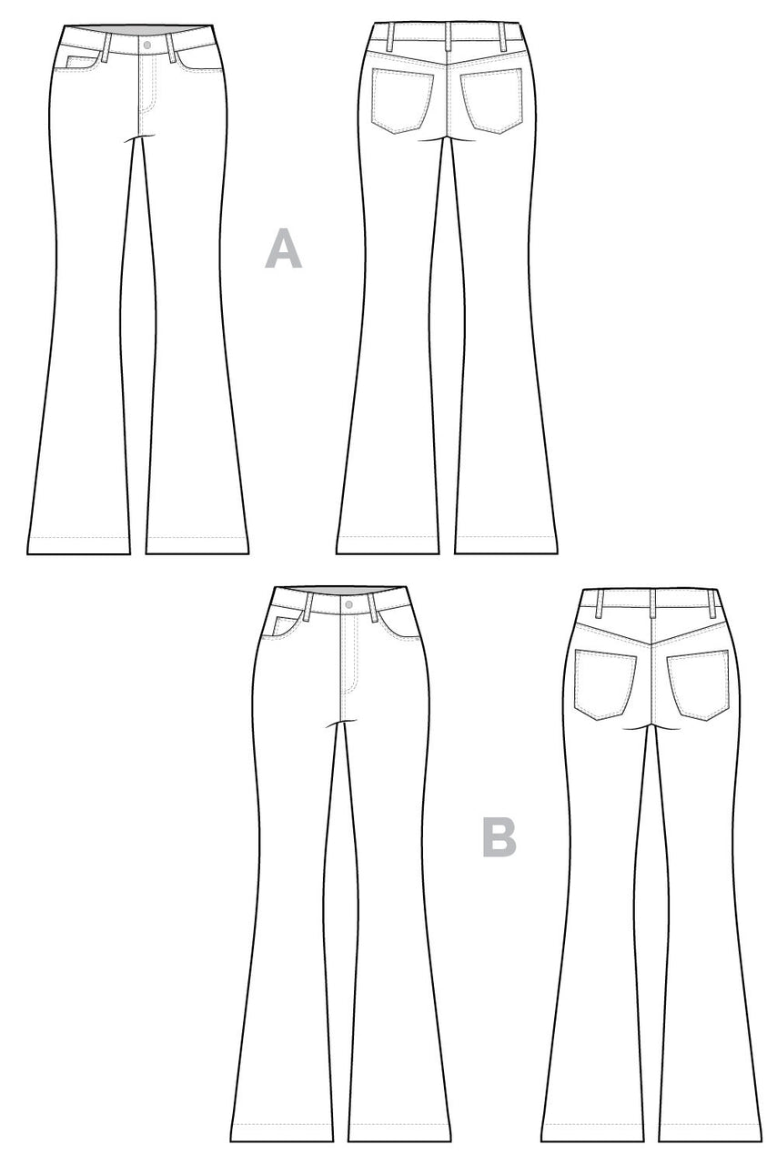 flare jeans sewing pattern