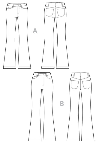flare jeans sewing pattern