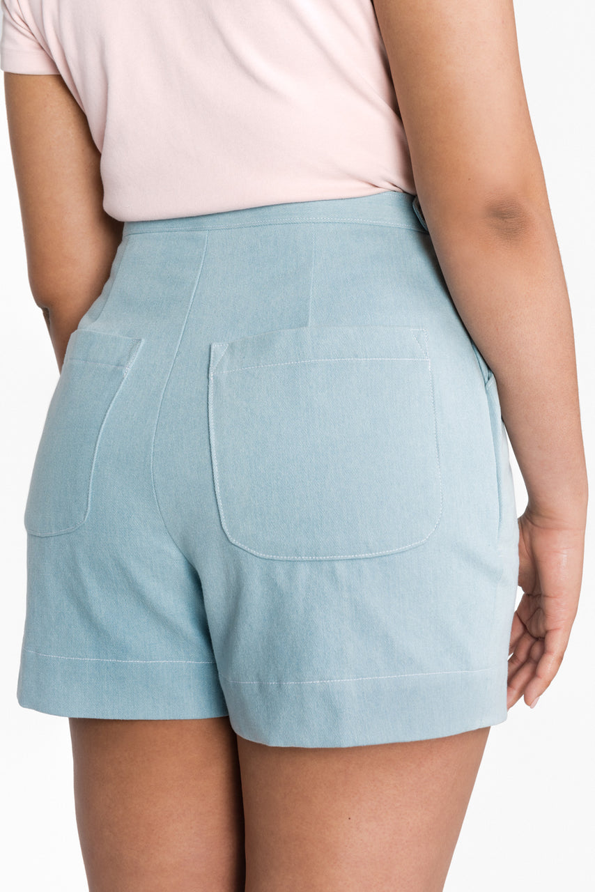 high waisted overall shorts