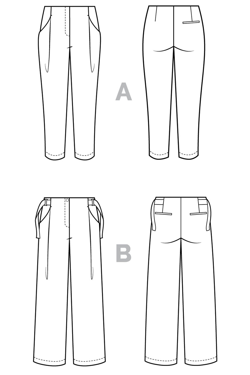 Basic Trousers with Front Dart – HandmadePhD