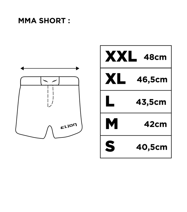 Elion MMA Shorts Size Guide