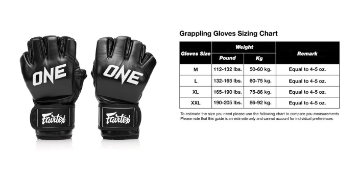 Fairtex MMA Gloves Size Guide