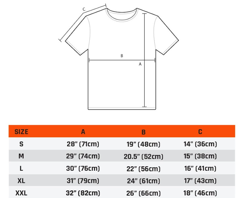 Kingz Mens T-shirts Size Guide