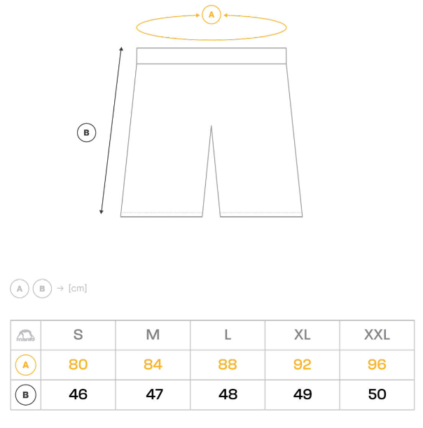 Manto Mens Fight Shorts Size Guide