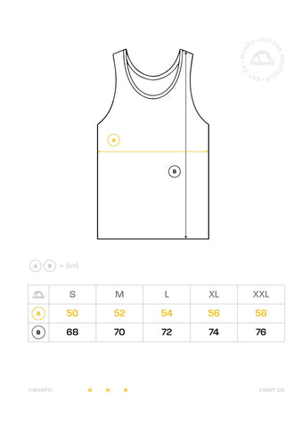 Manto Tank Top Size Guide