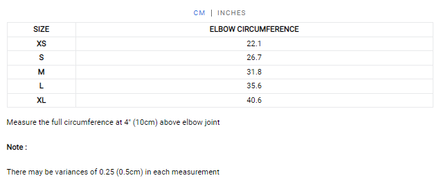 Venum Elbow Guard Size Guide