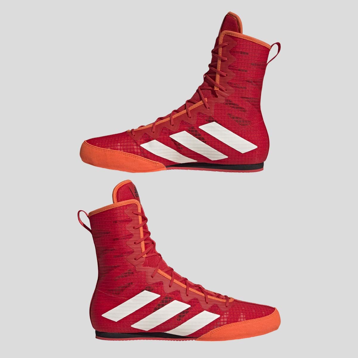 Red/White Adidas Box Hog 4 Boxing Boots from Made4Fighters