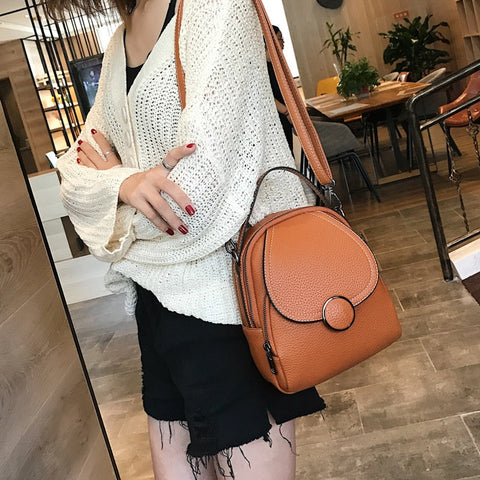 Petit sac à dos femme en simili marron – Boutique N°1 de Sac à Dos