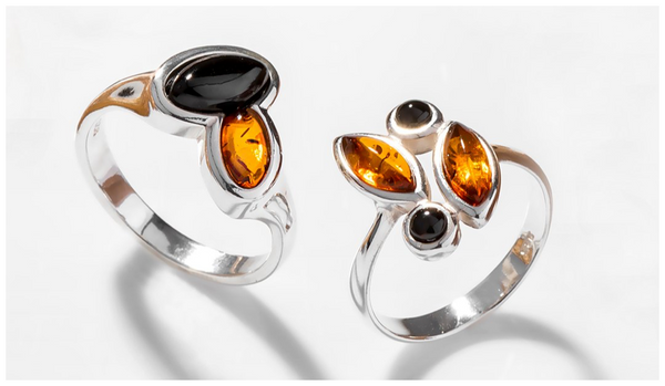 sterling-silver-baltic-amber-whitby-jet-rings