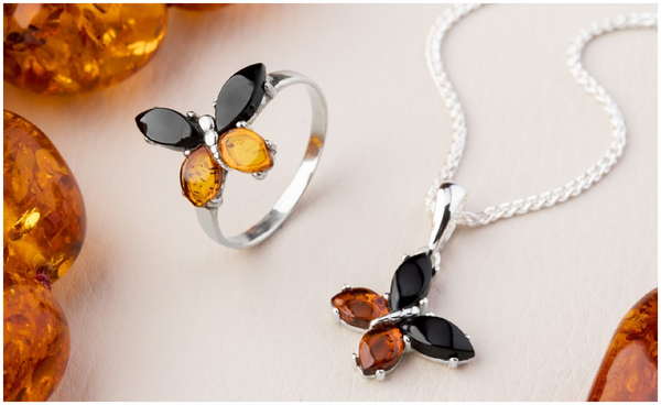 sterling-silver-whitby-jet-baltic-amber-butterfly-ring-necklace