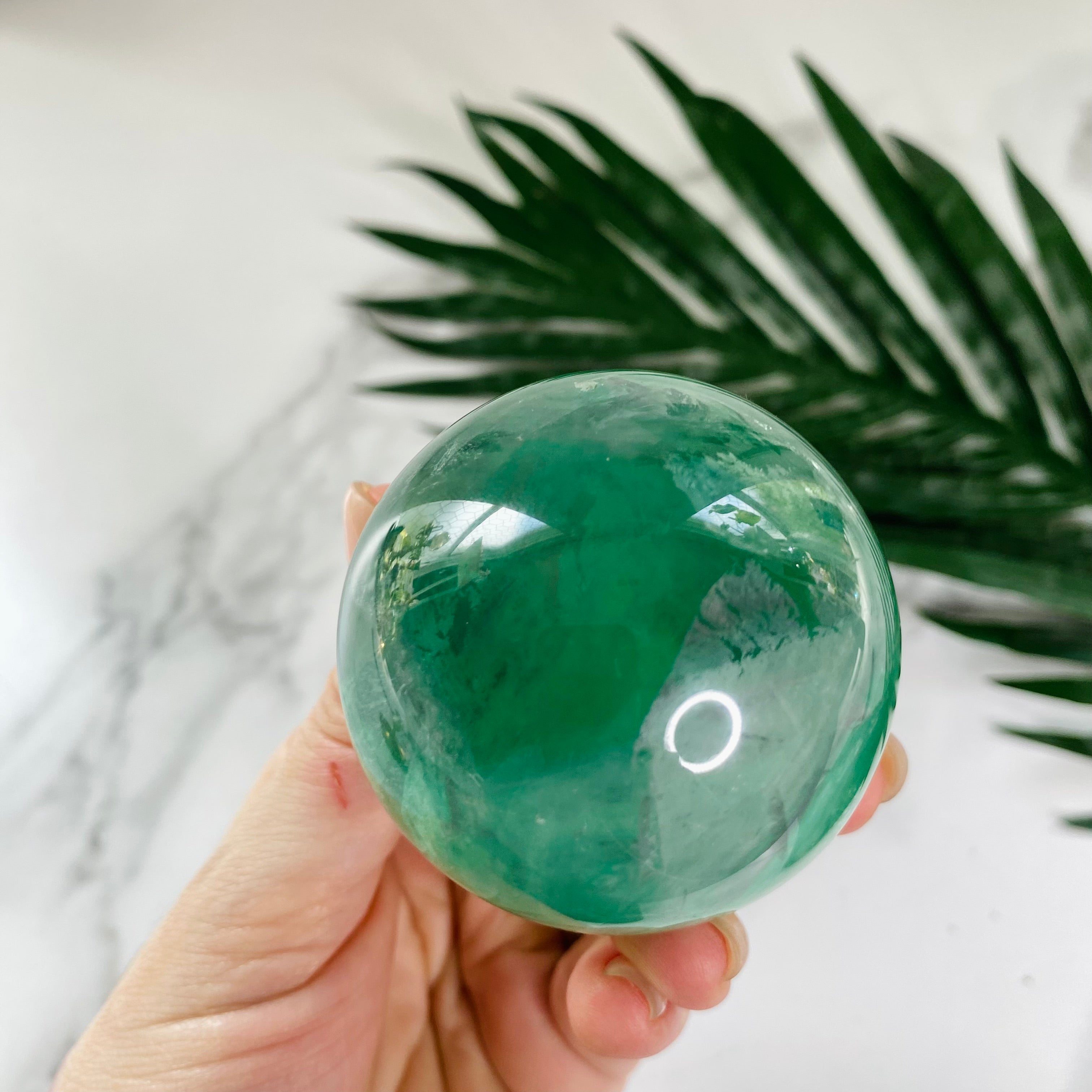 Gemmy Green Fluorite Sphere