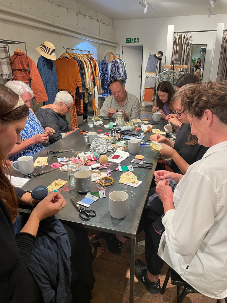 toast kilver court darning workshop with slow stitch club