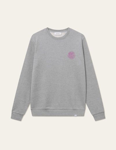 Les Deux MEN Globe Sweatshirt Sweatshirt 320674-Grey Melange/Magenta