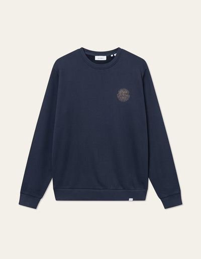 Les Deux MEN Globe Sweatshirt Sweatshirt 460827-Dark Navy/Tobacco Brown