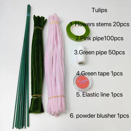 DIY raw material pipe cleaner fuzzy wire whole sets flowers birthday g –  Duo Fashion