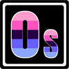 Omnisexual element design with a black square background