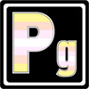 Pangender element design with a black square background