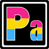 Pansexual element design with a black square background