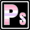 Pomosexual element design on a black square background