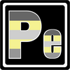 Perigender element design with a black square background