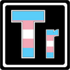 Trans element design on a black square background