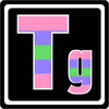 Trigender element design on a black square background