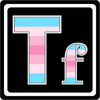 Transfeminine element design on a black square background