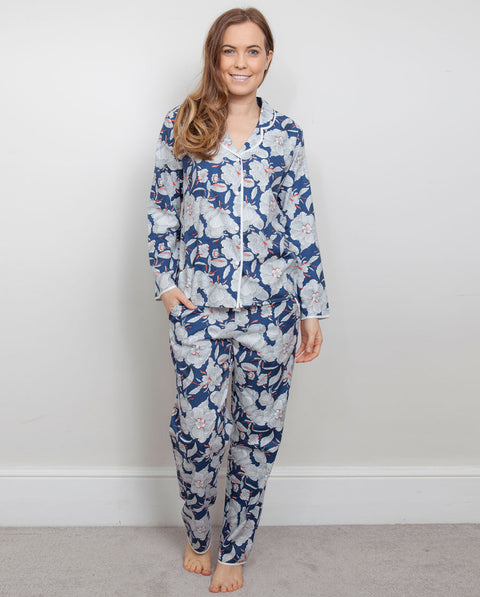 Zoe Woven Long Sleeve Floral Print Pyjama Top