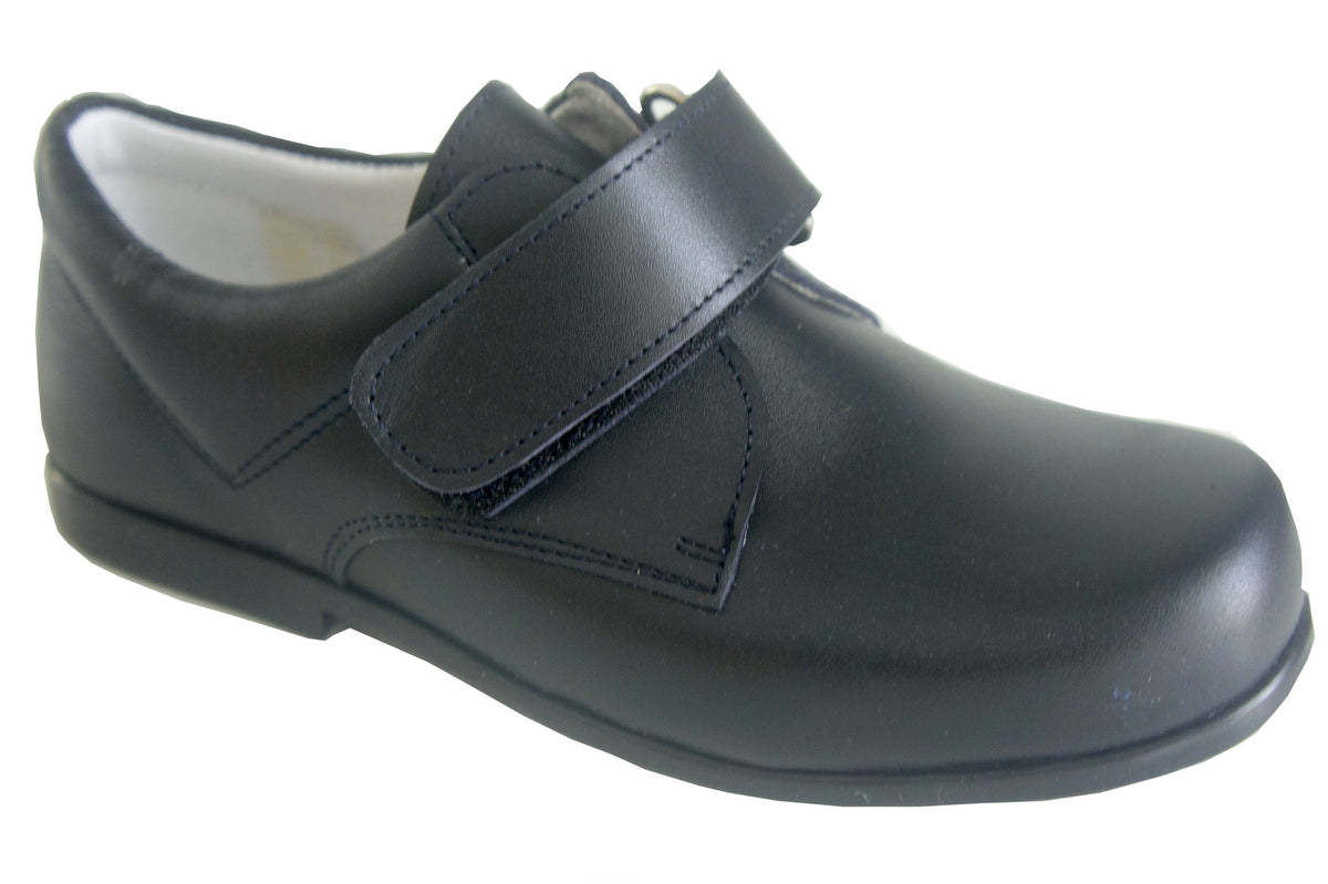 navy leather school shoes