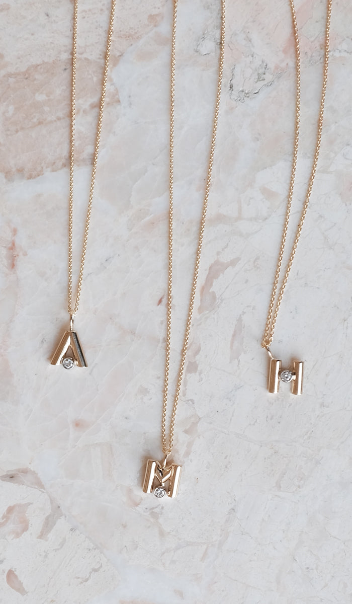 Letter Charm, Initial Necklace Pendant