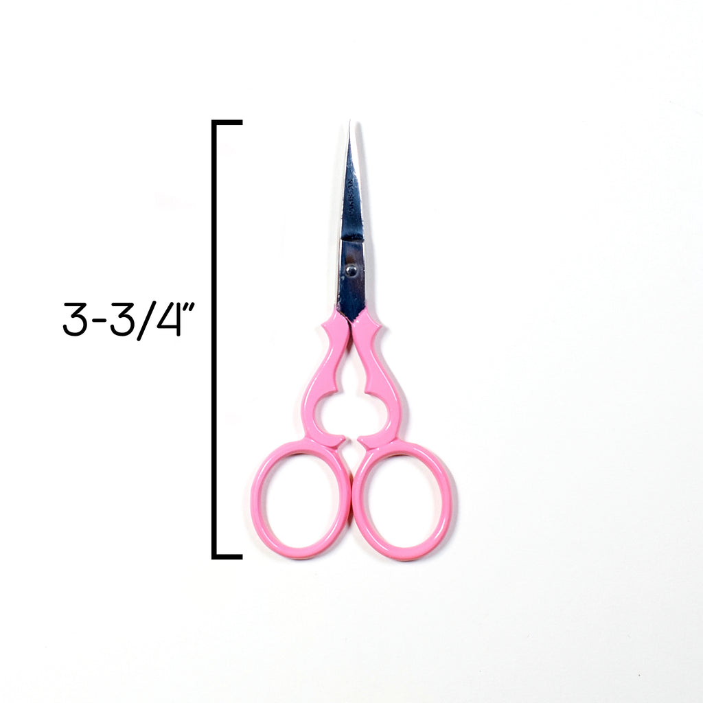 Tulip 3.75 Elegant Pink Scissors with Curved Blades, Tulip #TIC-001E