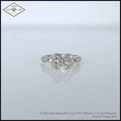 Art Deco Platinum Diamond Ring Restoration