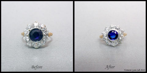 Sapphire halo ring restoration