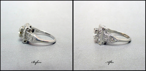 1910 Art Deco platinum diamond ring restoration