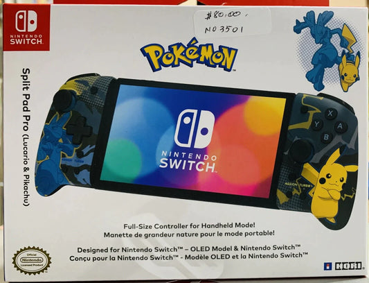 HORI Nintendo Switch Split Pad Pro (Pikachu & Lucario) - Ergonomic  Controller for Handheld Mode - Officially Licensed by Nintendo & Pokémon