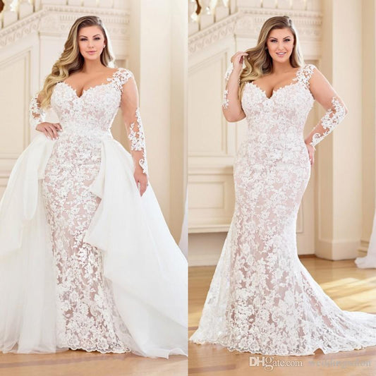 Vintage Lace Jumpsuit Long Sheath Wedding Dress With Detachable Train Long  Sleeve Bridal Gown For Civil Bride Wear In Nigeria From Weddingsalon,  $162.69